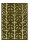 Vlněný koberec Orla Kiely Linear Stem Olive – moderní květinový vzor